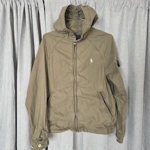 Polo Ralph Lauren Men's Army Green Hooded Full Zip Utility Jacket Size Small